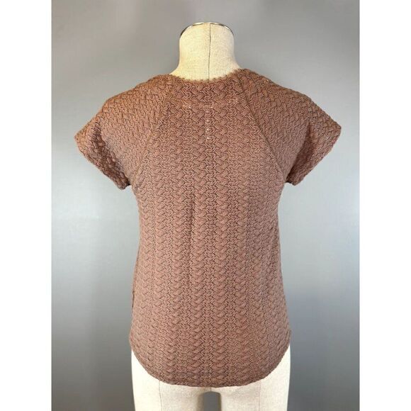 Free People Brown Ribbed Blouse - Picture 2 of 5